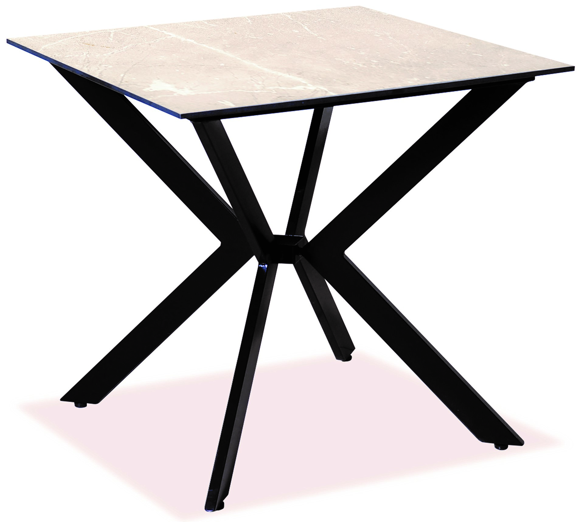Τετράγωνο Τραπέζι Αλουμινίου Με Επιφάνεια Compact Hpl Μπέζ  68 x 68 x 75(h)cm