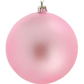 Ρόζ Μάτ Πλαστική Χριστουγεννιάτικη Μπάλα 10cm