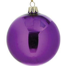 Μώβ Γυάλινη Χριστουγεννιάτικη Μπάλα 8cm
