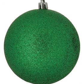 Πράσινη Πλαστική Χριστουγεννιάτικη Μπάλα Με Γκλίτερ 4cm 