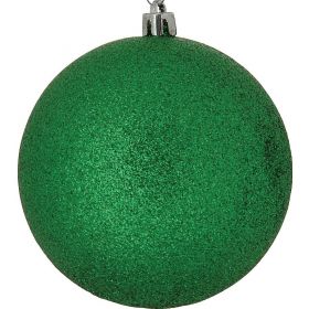 Πράσινη Πλαστική Χριστουγεννιάτικη Μπάλα Με Γκλίτερ 8cm 