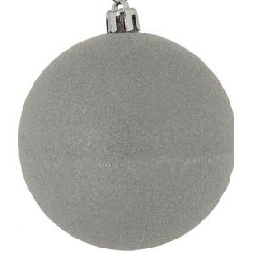 Ασημί Πλαστική Χριστουγεννιάτικη Μπάλα Με Γκλίτερ 8cm