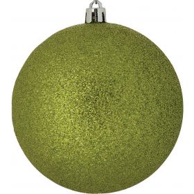 Πράσινη Πλαστική Χριστουγεννιάτικη Μπάλα Με Γκλίτερ 8cm