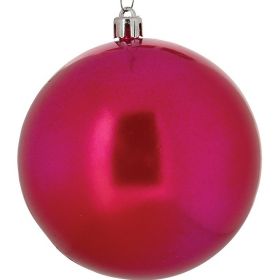 Μώβ Περλέ Πλαστική Χριστουγεννιάτικη Μπάλα 10cm