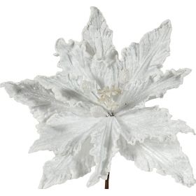 Λευκό Χριστουγεννιάτικο Λουλούδι 25cm