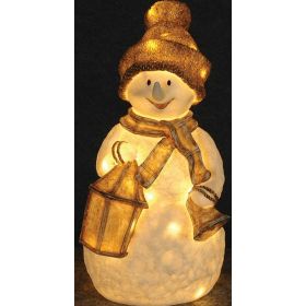 Φωτιζόμενος Ακρυλικός Χιονάνθρωπος Με Θερμό Φωτισμό,22 x 24 x 40 (H)cm