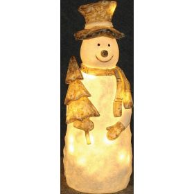 Φωτιζόμενος Ακρυλικός Χιονάνθρωπος Με Θερμό Φωτισμό ,13 x 13 x 35 (H)cm