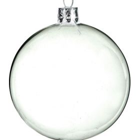 Διάφανη Γυάλινη Χριστουγεννιάτικη Μπάλα 8cm