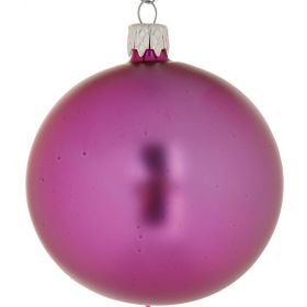 Μώβ Μάτ Γυάλινη Χριστουγεννιάτικη Μπάλα 8cm