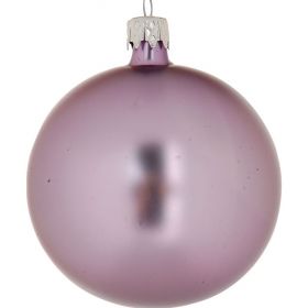 Μώβ Μάτ Γυάλινη Χριστουγεννιάτικη Μπάλα 8cm