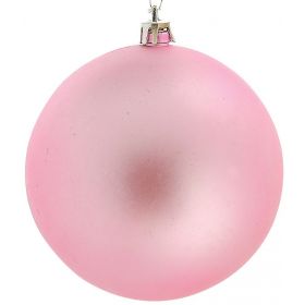 Ρόζ Μάτ Πλαστική Χριστουγεννιάτικη Μπάλα 8cm