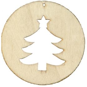 Ξύλινο Κρεμαστό Χριστουγεννιάτικο Στολίδι 8 x 8(Η)cm