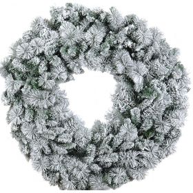 Χιονισμένο  Χριστουγεννιατικο Στεφάνι φ90cm