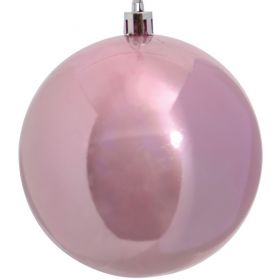 Ρόζ Γυαλιστερή Πλαστική Χριστουγεννιάτικη Μπάλα 10cm