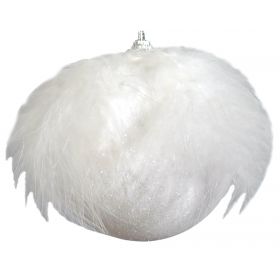 Λευκή Πλαστική Χριστουγεννιάτικη Μπάλα 8cm