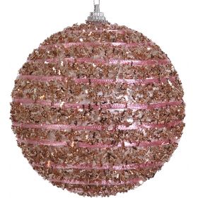 Ρόζ Πλαστική Χριστουγεννιάτικη Μπάλα 8cm
