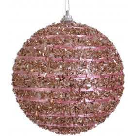 Ρόζ Πλαστική Χριστουγεννιάτικη Μπάλα 10cm