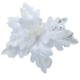 Λευκό Χριστουγεννιάτικο Λουλούδι 31cm