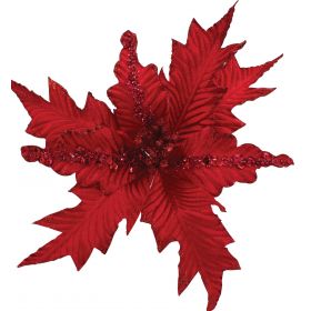 Κόκκινο Χριστουγεννιάτικο Διακοσμητικό Λουλούδι 30cm