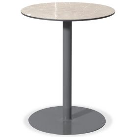 Στρογγυλό Μεταλλικό Τραπέζι Με Επιφάνεια Compact Hpl Μπέζ Φ68 x 75(h)cm