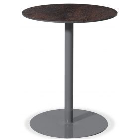 Στρογγυλό Μεταλλικό Τραπέζι Με Επιφάνεια Compact Hpl Σκουριά Φ70 x 75(h)cm