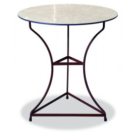 Αγαλβάνιστο Στρογγυλό Τραπέζι Με Επιφάνεια Compact Hpl Μπέζ Φ68 x 74(h)cm