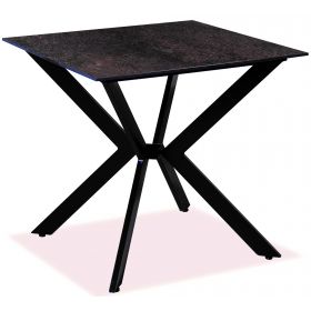 Τετράγωνο Μεταλλικό Τραπέζι Με Επιφάνεια Compact Hpl Γκρί 80 x 80 x 75(h)cm