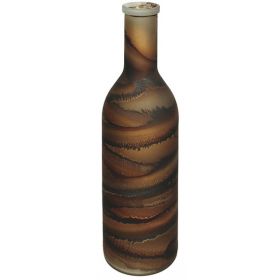 Επιδαπέδιο βάζο σχ.φιάλη ανακυκλωμένo γυαλί μελανζέ καφέ,50cm