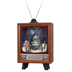 Τηλεόραση Με Φώς Μουσική Και Χιόνι , Με Μετασχηματιστή Ip44 ,38,5 x 53,5 x 20cm