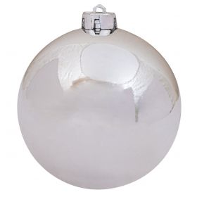 Ασημί Πλαστική Γυαλιστερή Χριστουγεννιάτικη Μπάλα 25cm