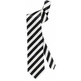 Ριγέ Σατέν Ασπρόμαυρη Αποκριάτικη Γραβάτα
