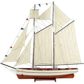 Ξύλινο Παραδοσιακό Καράβι ,Χρώμα Λευκό - Καφέ 90 x 17 x 82(h)cm