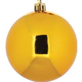 Χρυσή Γυαλιστερή Πλαστική Χριστουγεννιάτικη Μπάλα 4cm