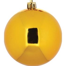 Χρυσή Γυαλιστερή Πλαστική Χριστουγεννιάτικη Μπάλα 6cm