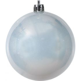 Πλαστική Ασημί Περλέ Χριστουγεννιάτικη Μπάλα 8cm
