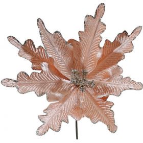 Ρόζ Χριστουγεννιάτικο Διακοσμητικό Λουλούδι 25cm