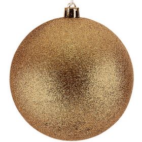 Χρυσή Πλαστική Χριστουγεννιάτικη Μπάλα Με Γκλίτερ 6cm