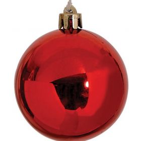 Κόκκινη Πλαστική Γυαλιστερή Χριστουγεννιάτικη Μπάλα 6cm