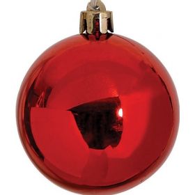 Κόκκινη Πλαστική Γυαλιστερή Χριστουγεννιάτικη Μπάλα 4cm