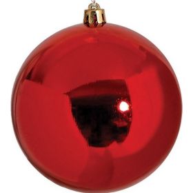 Κόκκινη Πλαστική Γυαλιστερή Χριστουγεννιάτικη Μπάλα 8cm