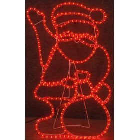 Φωτιζόμενο Σχέδιο Άγιος Βασίλης  Με Κόκκινο Φωτοσωλήνα ,88(Η) x 53cm