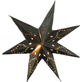 Μάυρο Χάρτινο Κρεμαστό Χριστουγεννιάτικο Αστέρι Με Ντουί Λάμπας Ε14 60cm