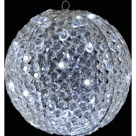 Led Φωτιζόμενη Κρυστάλλινη Μπάλα Με Λευκό Φωτισμό 40cm