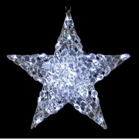 Led Φωτιζόμενο Κρυστάλλινο Αστέρι Με Ψυχρό Φωτισμό 30cm