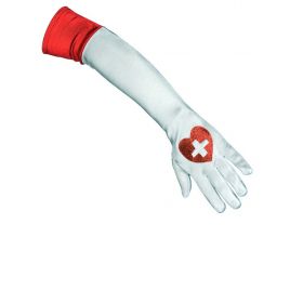 Αποκριάτικα Γάντια Νοσοκόμας 47cm
