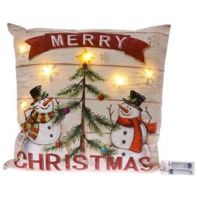 Φωτιζόμενο Διακοσμητικό Μαξιλάρι Merry Christmas Με 6 Led Μπαταρίας 40 x 40cm