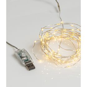 100Led Θερμά Χριστουγεννιάτικα Φωτάκια Copper Με Usb Σύνδεση Και Προγράμματα