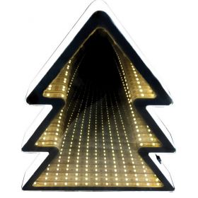 Ξύλινο Διακοσμητικό Δέντρο Με Led Φωτισμό Μπαταρίας,30 x 30(Η) x 3cm