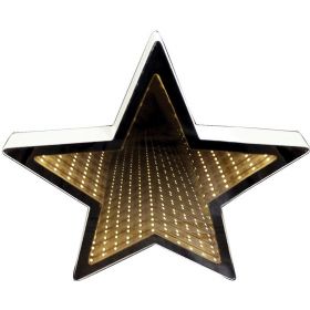 Ξύλινο Διακοσμητικό Αστέρι Με Led Φωτισμό Μπαταρίας,30 x 30(Η) x 3cm