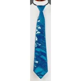 Μπλέ Μεταλλιζέ Αποκριάτικη Γραβάτα 40cm